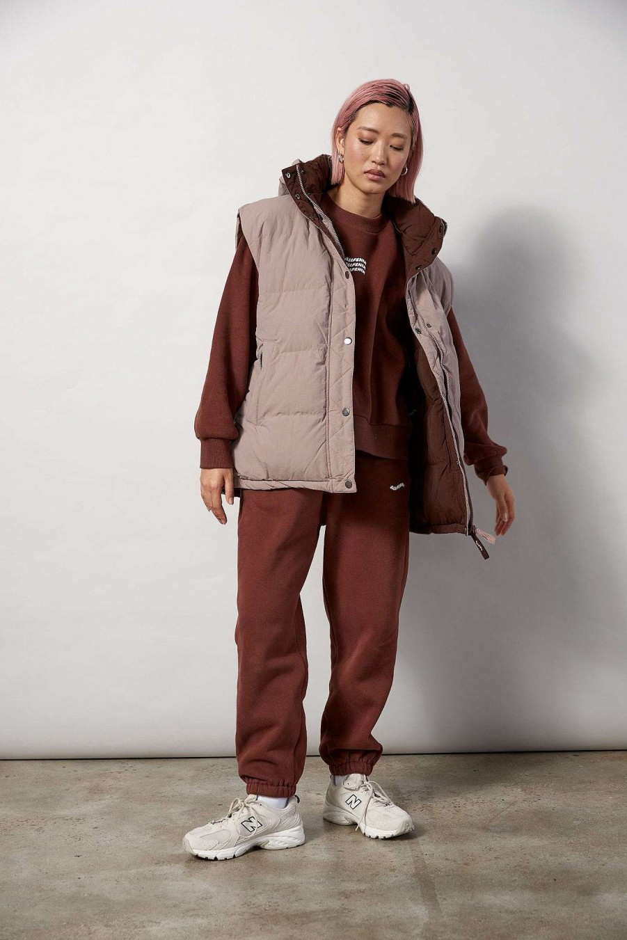 Active + Leisure All Fenix | Oversized Reversible Puffer Vest ( ) Chocolate/Latte