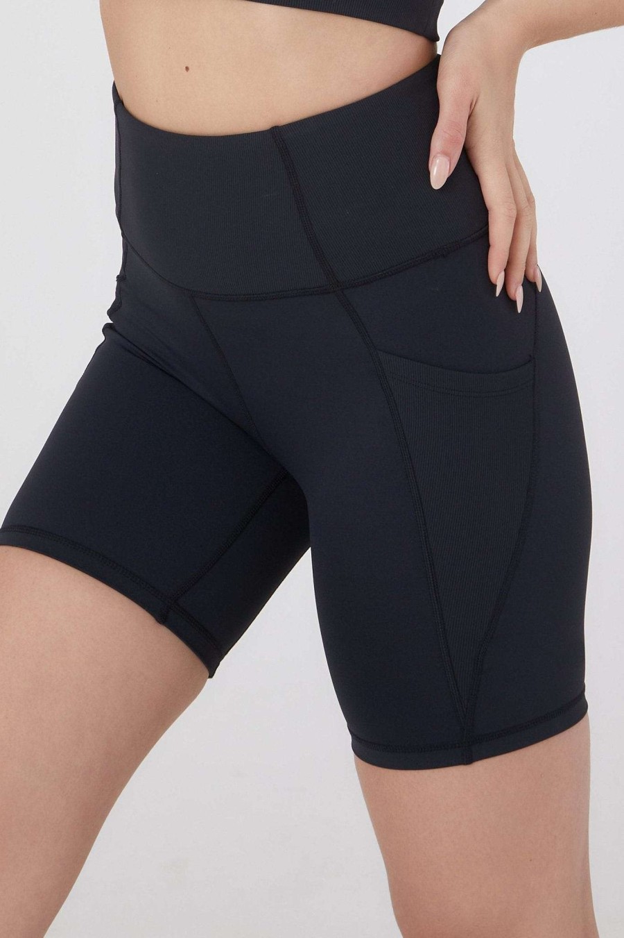 Active + Leisure All Fenix | Ribbed Contrast Bike Short ( ) Black