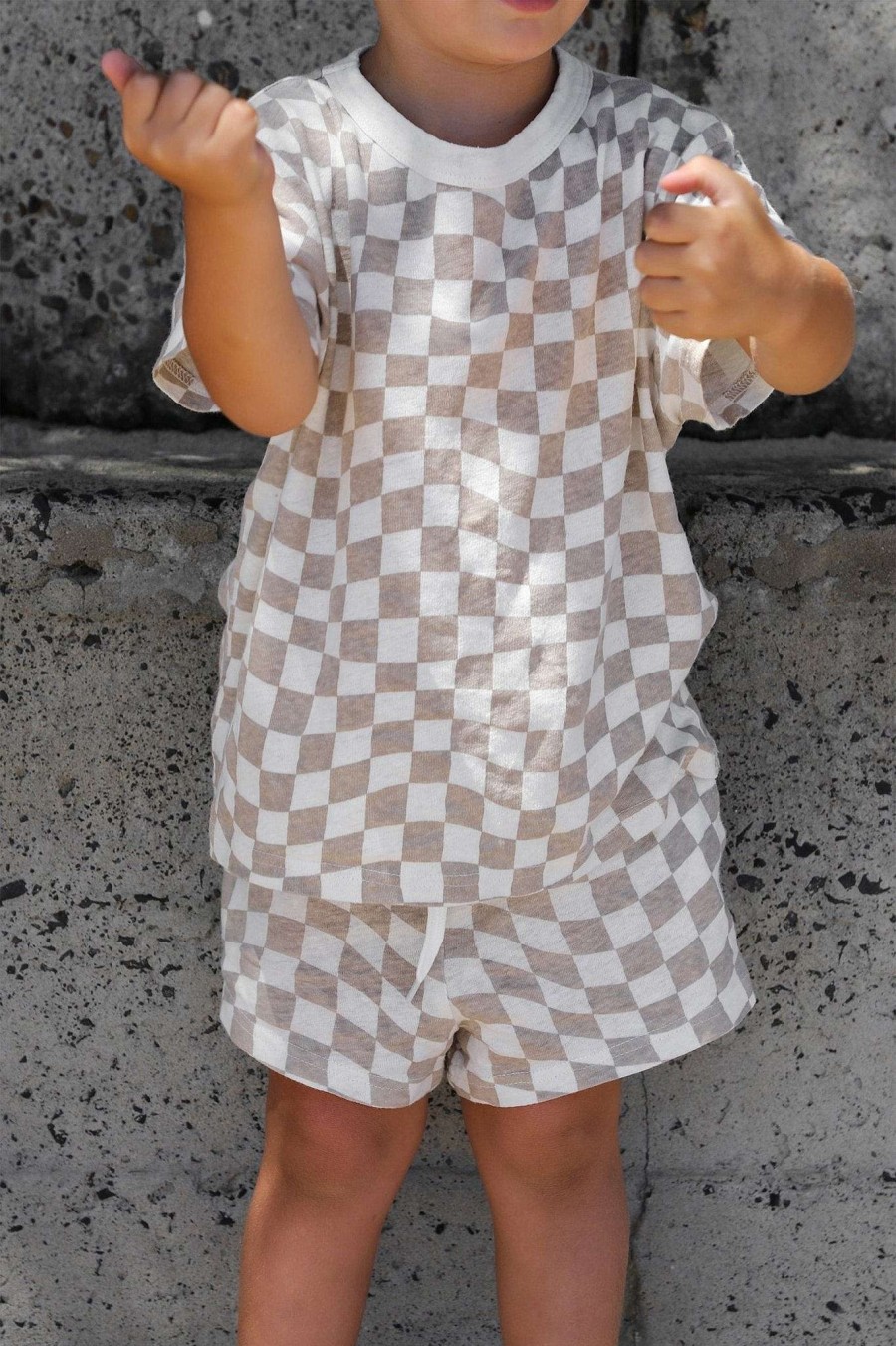 Mini All Fenix | Mini Checkered Short (Sand Check) Pattern